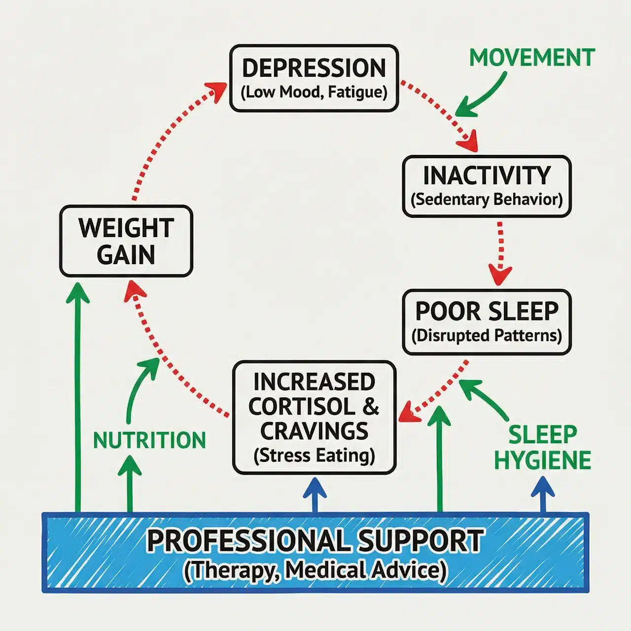 How Depression Causes You To Gain Weight-13 The Science Behind Depression-Related Weight Gain in Women, and the Compassionate, Practical Path Forward