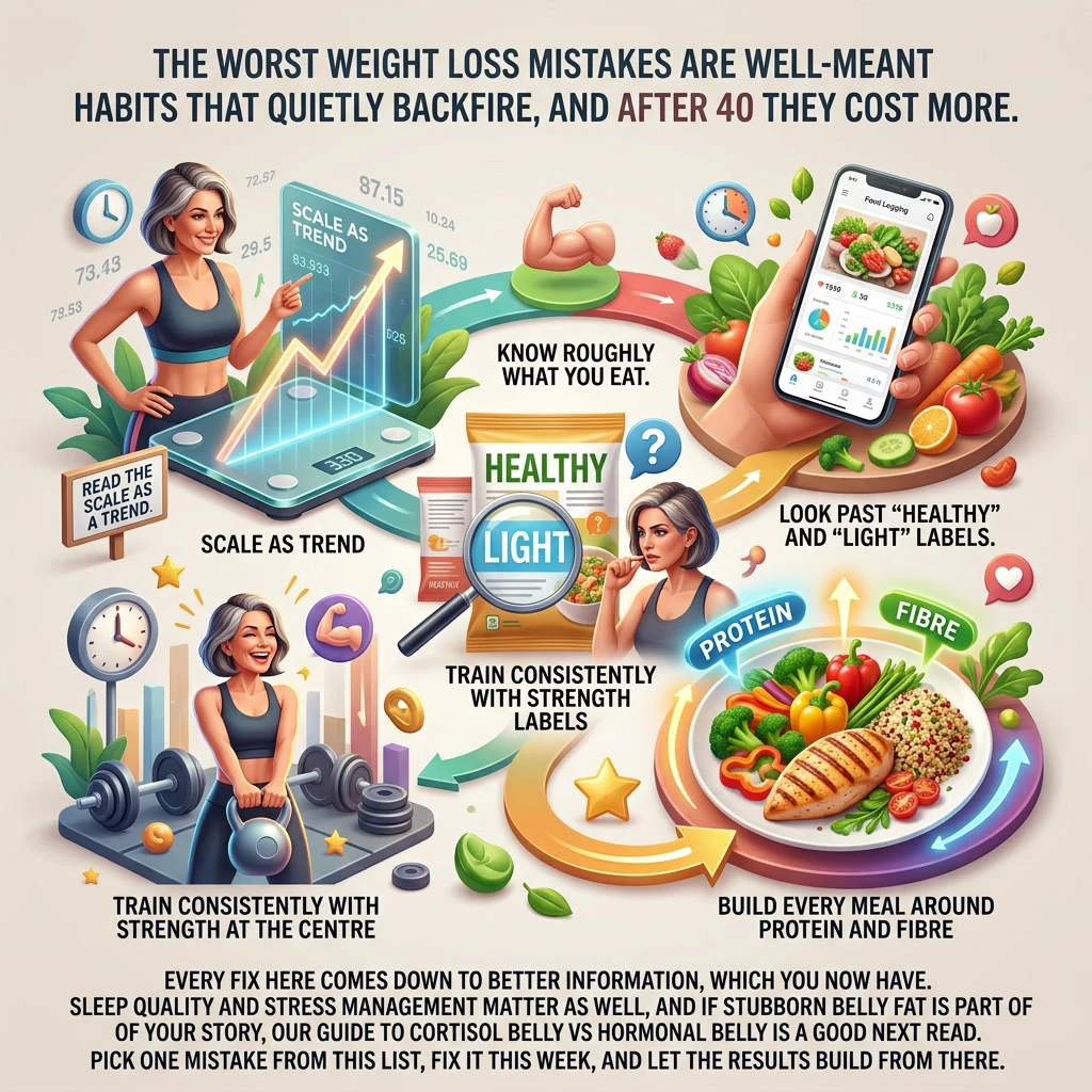 The Worst Weight Loss Mistakes. 3D illustration