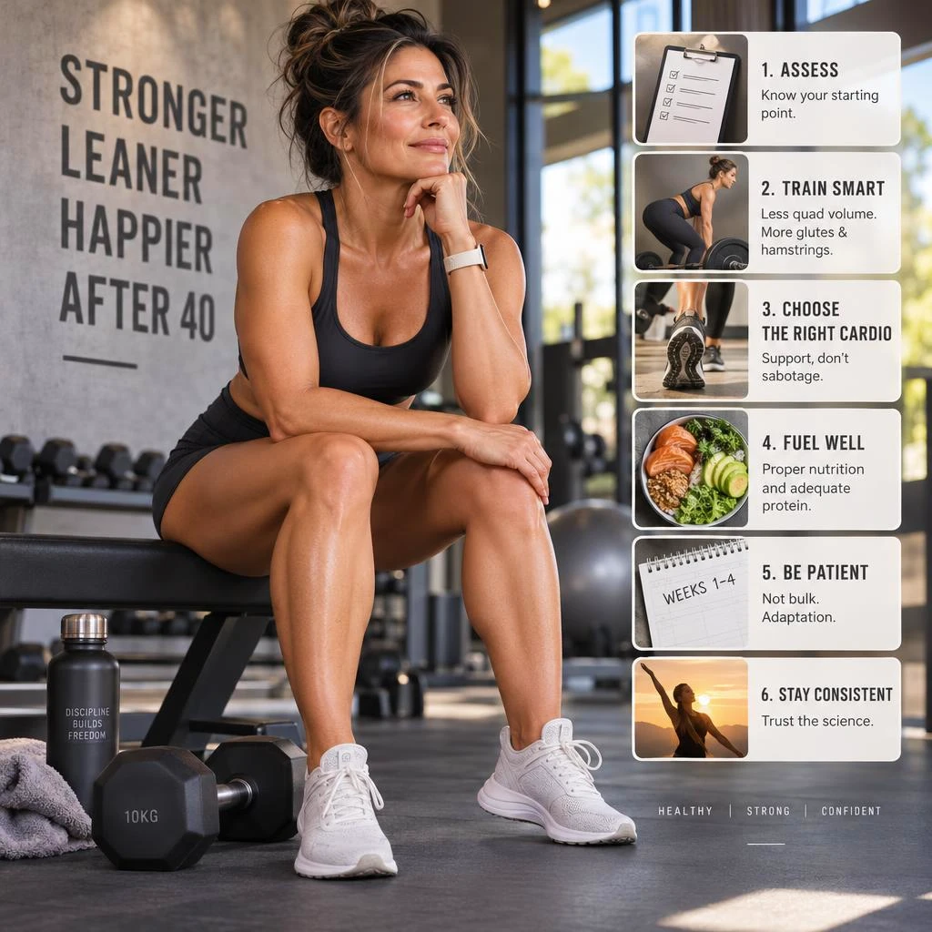 tone your thighs without bulking the training strategy. 3D illustration.